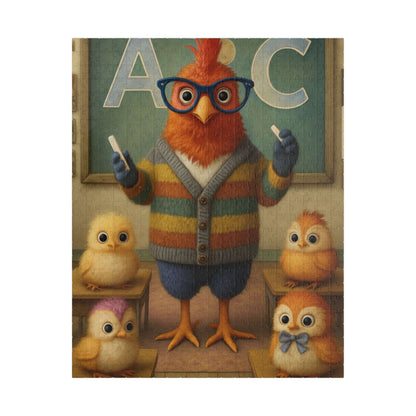 Chicken Teacher Jigsaw Puzzle Gift for Fun Family Indoor Activity, Holidays or Birthdays, Bird Lover, Brain Teaser 520 pcs (Vertical) Puzzle The Puzzle Chest