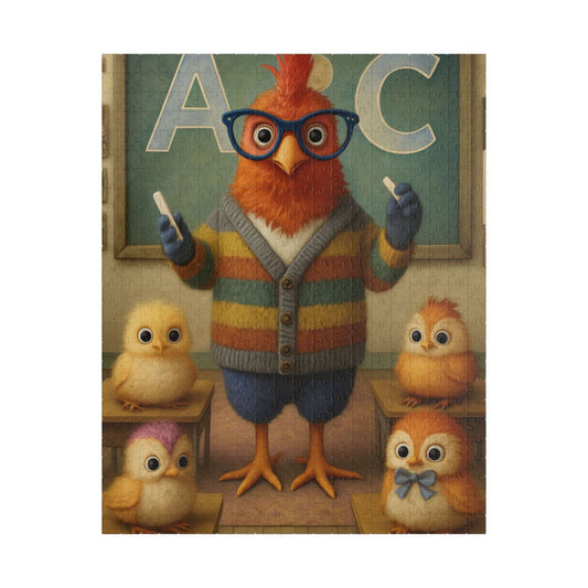 Chicken Teacher Jigsaw Puzzle Gift for Fun Family Indoor Activity, Holidays or Birthdays, Bird Lover, Brain Teaser 520 pcs (Vertical) Puzzle The Puzzle Chest