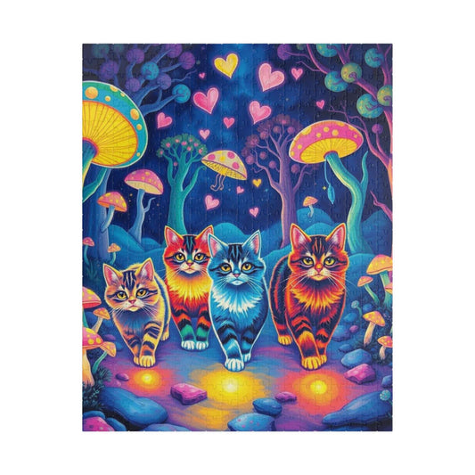 Colorful Cat Puzzle - 110, 252, 520, 1014-Piece, Cat Lover Gift, Family Activity, Cat-Themed Home Decor, Fun Indoor Entertainment