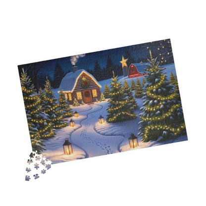 Christmas Tree Farm Puzzle, Cozy Winter Snowy Cabin Landscape Jigsaw Game, Family Game Night, Festive Decor, 110-1014 Pieces, Mindful Gift Puzzle The Puzzle Chest