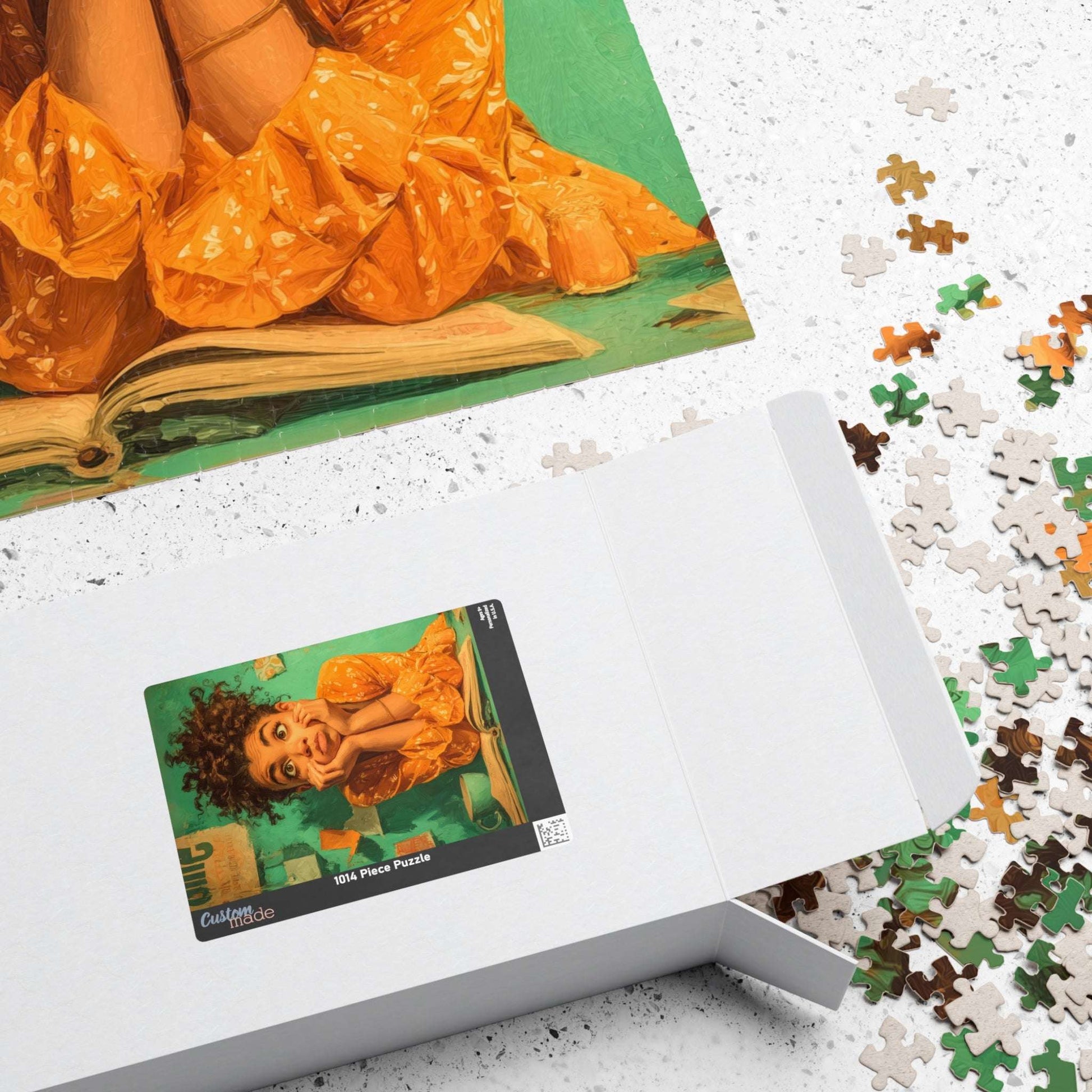 African American Quiet Moments Jigsaw Puzzle: Black Girl Reading, Afrocentric Childhood in Soft Pastels Puzzle The Puzzle Chest