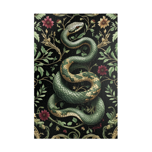 Snake and Leafy Vines Vintage Puzzle, William Morris Inspired Jigsaw Game, Craft Hobby, Challenge, Relaxation, Wall Art Decor, Home Activity