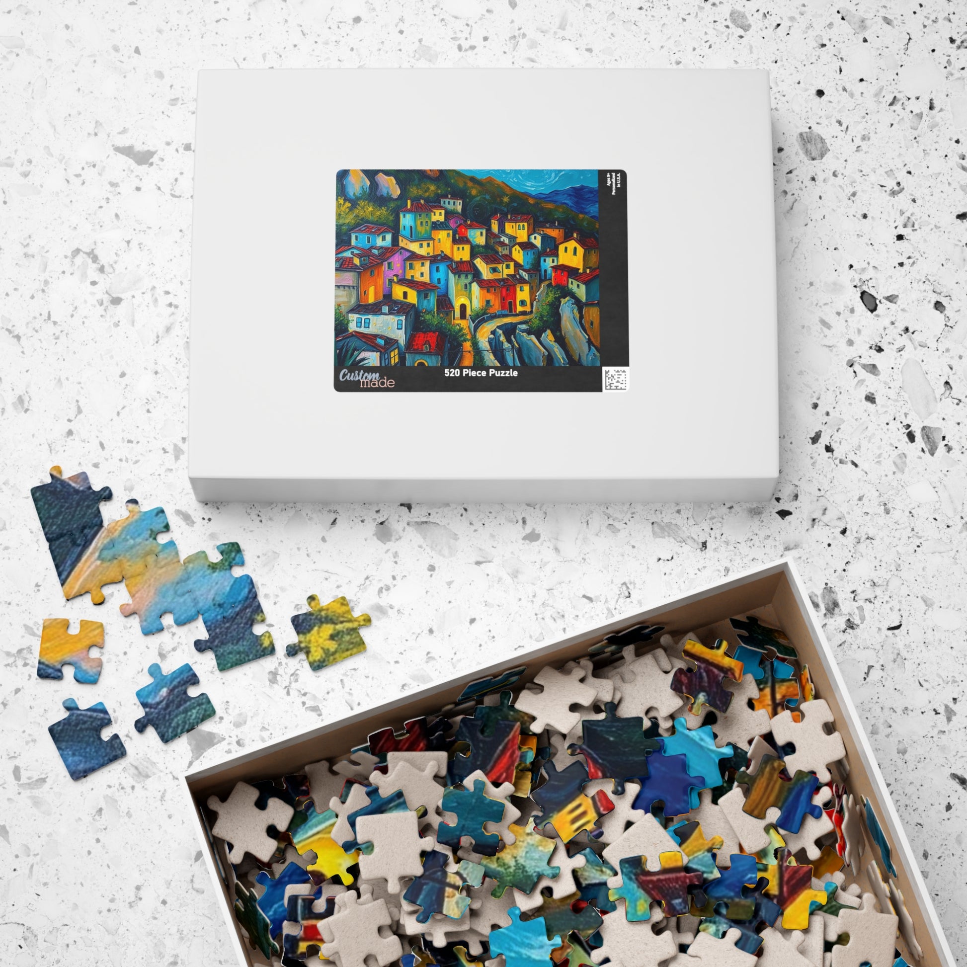 Colorful Village Art Puzzle - 110, 252, 520, 1014-piece | Perfect for Family Game Night, Gift for Art Lovers, Cozy Entertainment The Puzzle Chest