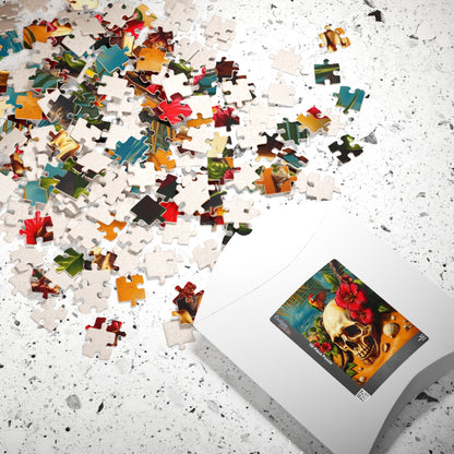 Tropical Skull Artwork Puzzle, 110-1014 Pieces, Beach Scene, Unique Gift for Puzzle Lover, Fun Family Activity, Summer Vibe, Brain Teaser Puzzle The Puzzle Chest