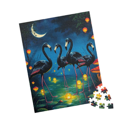 Magical Night Flamingo Puzzle - 110 to 520 Piece Nature Puzzle Game, Perfect Gift for Family Fun, Puzzle Enthusiasts, Home Entertainment