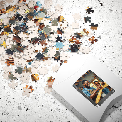 Family Bonding Jigsaw Puzzle, Black Father and Son Scene, Fun Family Activity, African American Afrocentric Cultural, Gift Puzzle The Puzzle Chest
