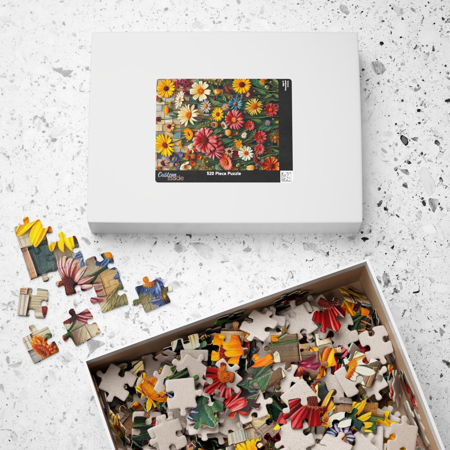 Vibrant Flower Garden Mosaic Puzzle | Perfect Gift for Nature Lovers and Art Enthusiasts, Family Bonding Activity, Birthday, and Relaxation Puzzle The Puzzle Chest