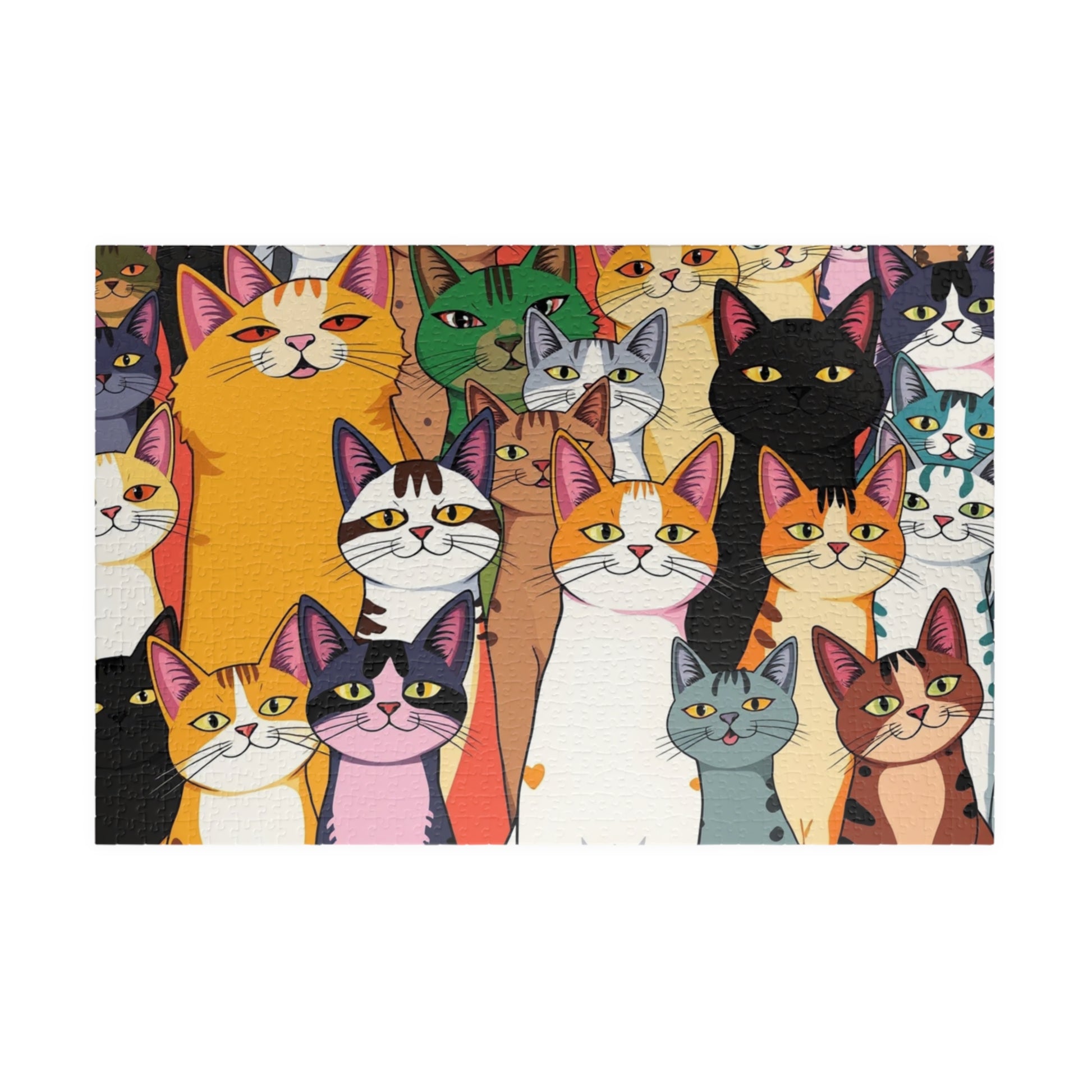 Colorful Cat Puzzle - Pop Art Jigsaw, Cat Lovers, Family Game Night, Pet Birthday Gift, Jigsaw Puzzle 1014 pcs (Horizontal) Puzzle The Puzzle Chest
