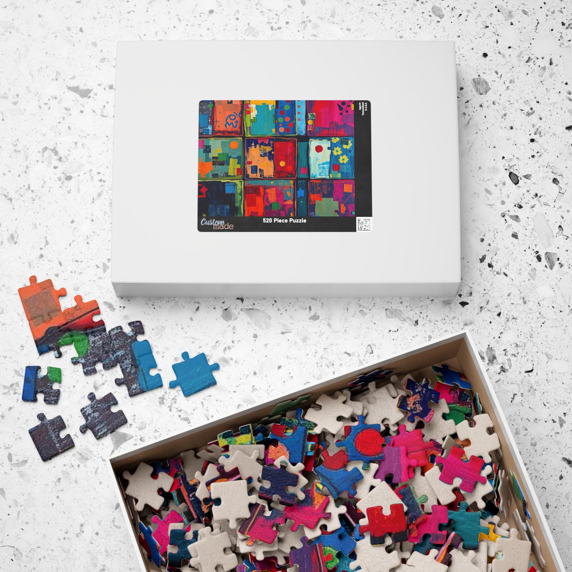Colorful Abstract Art Puzzle - 110, 252, 520, 1014-piece, Fun Family Activity, Gift for Puzzle Lovers, Home Entertainment Party Game Puzzle The Puzzle Chest