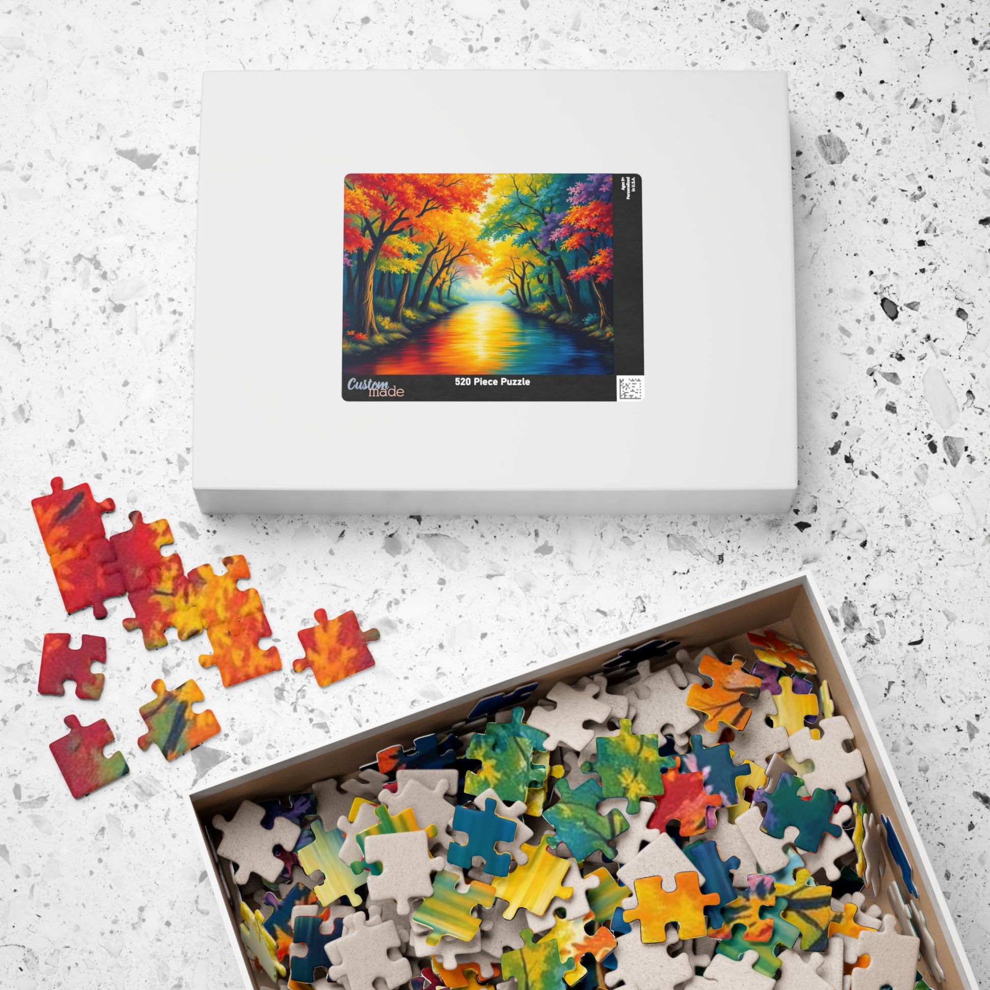 Reflections of Pride Jigsaw Puzzle, Vibrant Autumn Trees Rainbow Forest Puzzle, LGBTQ+ Nature Puzzle for Solo or Family Activity, Pride Gift Puzzle The Puzzle Chest
