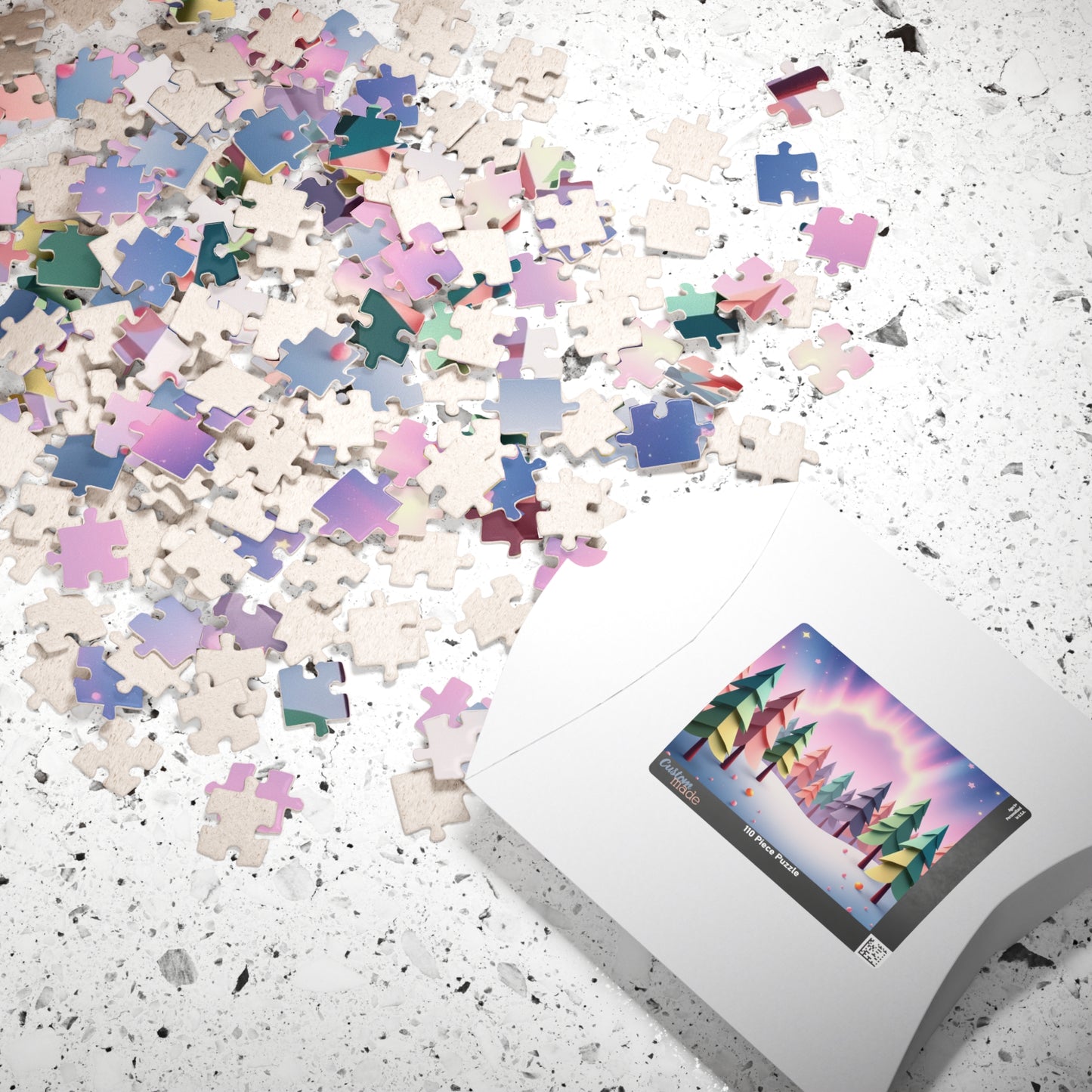 Abstract Landscape Jigsaw Puzzle (110-1014 Piece), Magical Forest with Geometric Trees, Best Unique Gift Idea for Puzzle Lover, Challenging Puzzle The Puzzle Chest