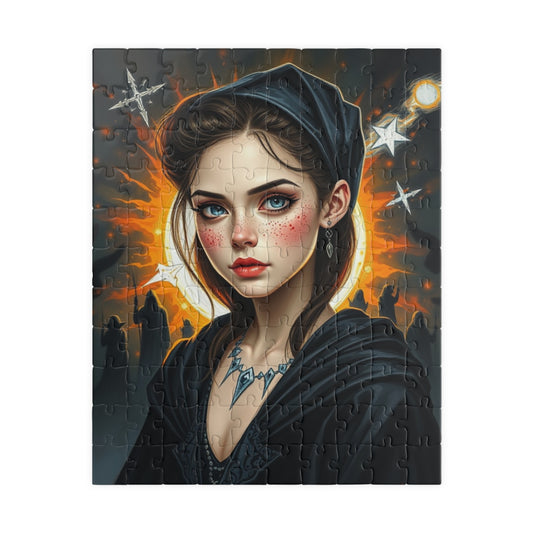 Mystical Woman Portrait Puzzle, Gothic Fantasy Art Jigsaw for Adults, Perfect Holiday Gift for Puzzle Lover, Family Activity or Solo Fun 110 pcs (Vertical) Puzzle The Puzzle Chest