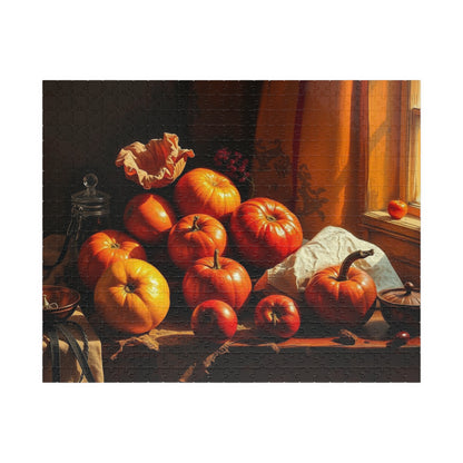 Fall Harvest Still Life Jigsaw Puzzle, Autumn Vintage Style Art Design, Seasonal Cozy Family Activity, Best Puzzle Lover Gift, Thanksgiving 520 pcs (Horizontal) Puzzle The Puzzle Chest