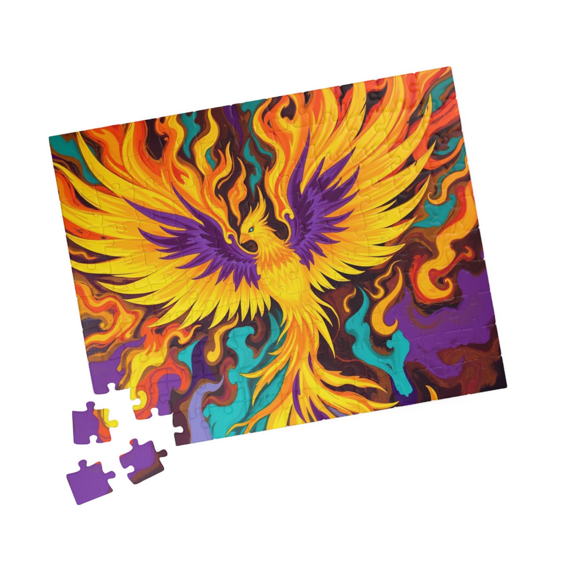 Abstract Phoenix Rising Jigsaw Puzzle (110-1014 Piece), Firebird Engulfed in Vibrant Flames, Puzzle Lover Unique Gift, Fun Brain Teaser Puzzle The Puzzle Chest