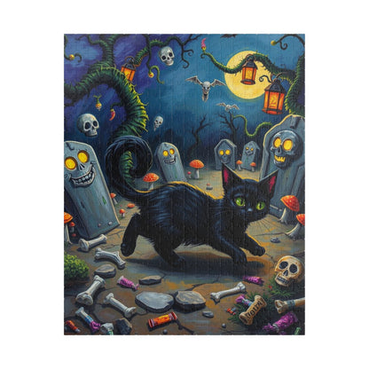Tailspin Grave Mischief Jigsaw Puzzle - Spooky Cat Puzzle, 110-1014 Piece Halloween Gift, Cat Lover Decor, Family Activity Haunted Night Fun