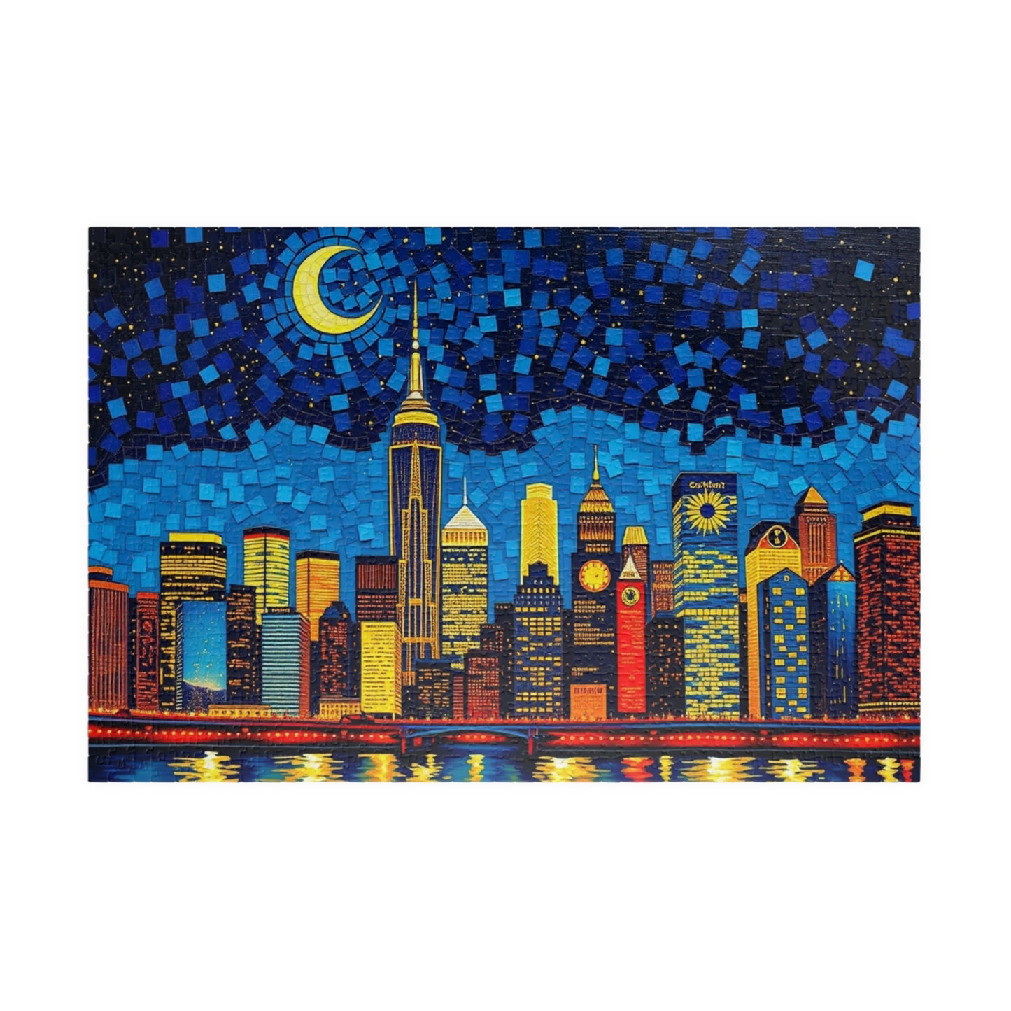 Mosaic Starry Night Skyline Jigsaw Puzzle 1014 pcs (Horizontal) Puzzle The Puzzle Chest