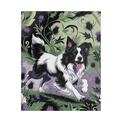 Vintage Border Collie Jigsaw Puzzle, 110 252 520 1014-Piece, Brain Teaser, Gift for Dog Lover Puzzle Enthusiast, Quiet Home Entertainment 520 pcs (Vertical) Puzzle The Puzzle Chest