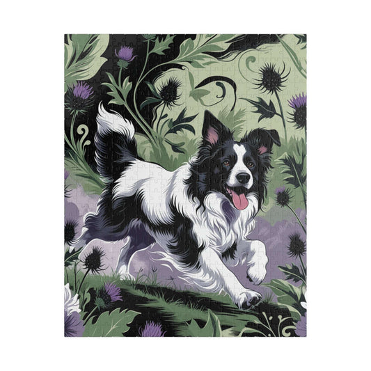 Vintage Border Collie Jigsaw Puzzle, 110 252 520 1014-Piece, Brain Teaser, Gift for Dog Lover Puzzle Enthusiast, Quiet Home Entertainment 520 pcs (Vertical) Puzzle The Puzzle Chest