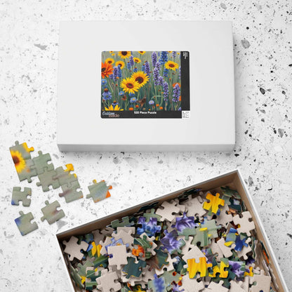 Sunflower and Lavender Puzzle, Floral Jigsaw Game for Adults, Flower Botanical Gift for Nature Lover, Family Activity, Mindful Fun, Relief Puzzle The Puzzle Chest