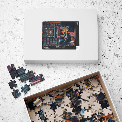 Cozy Cat-Themed Reading Room Puzzle - Home Library Jigsaw Game Perfect for Cat Lovers, Family Fun, Bookish Gift Idea, Quiet Leisure Activity Puzzle The Puzzle Chest