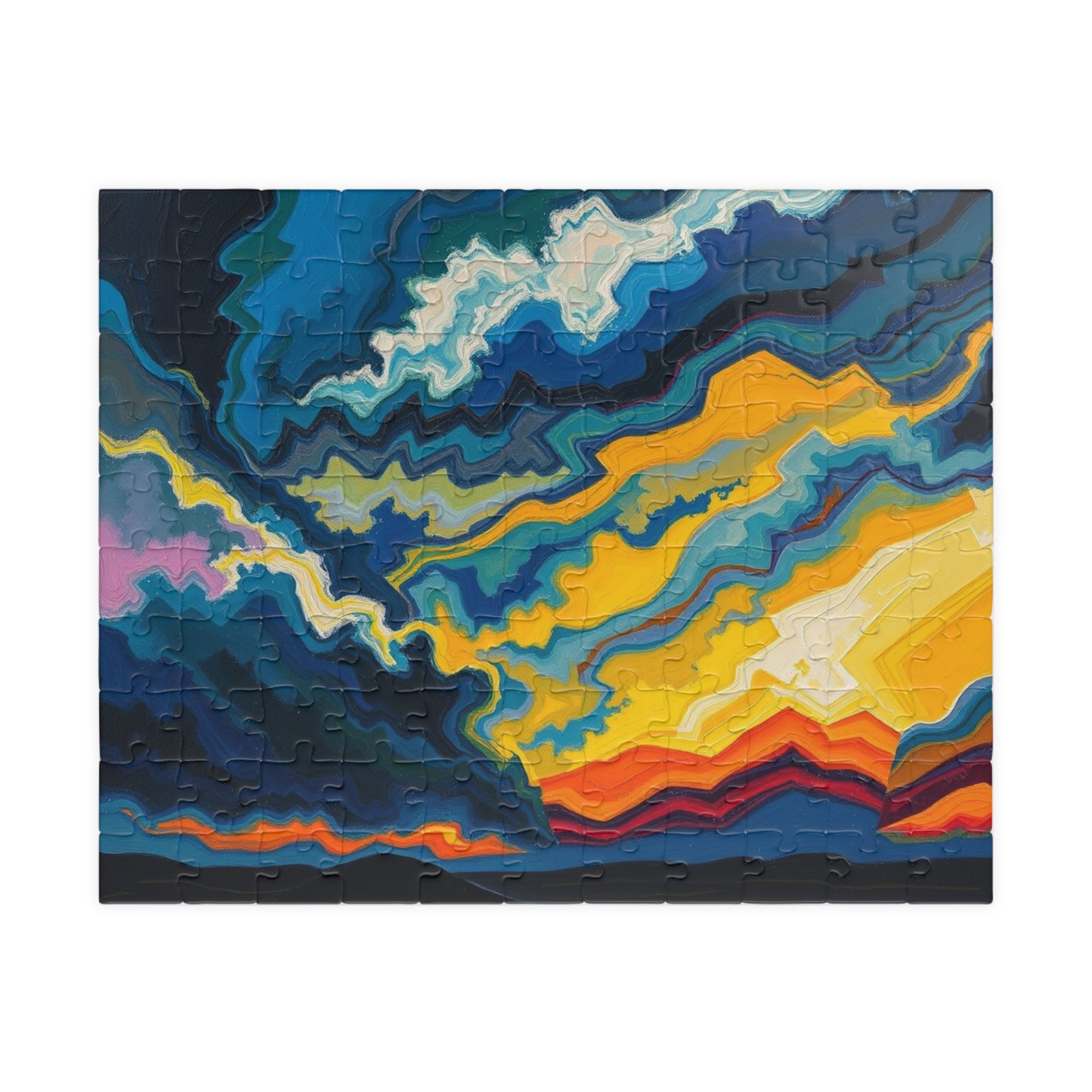 Colorful Abstract Puzzle Artwork, Unique Jigsaw Game for Family Fun, Gift for Art Lovers, Mindful Activity, Home Entertainment 110 pcs (Horizontal) Puzzle The Puzzle Chest