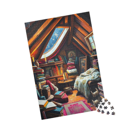 Cozy Winter Attic Jigsaw Puzzle - 110, 252, 520, 1014-piece Dreamy Room, Ideal Gift for Puzzle Lover, Quiet Home Activity, Fun Family Night
