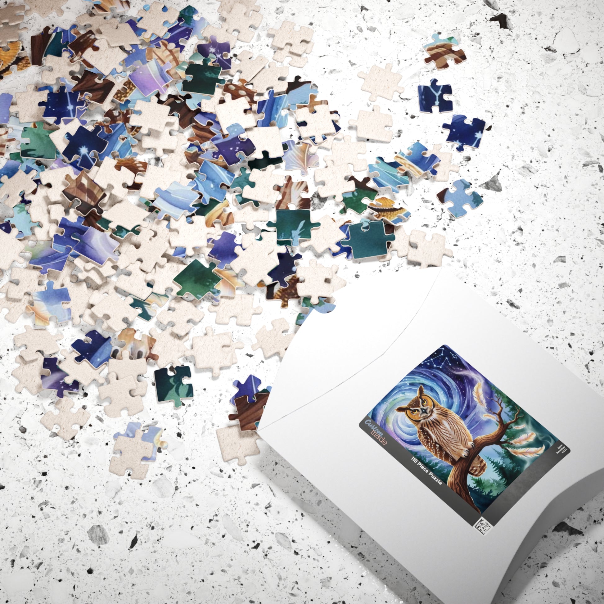Jigsaw Puzzle, Great Horned Owl Constellation Scene, 110-1014 Pieces, Mystical Forest Nature Gift, Relaxing Hobby, Mindfulness Activity, Puzzle The Puzzle Chest