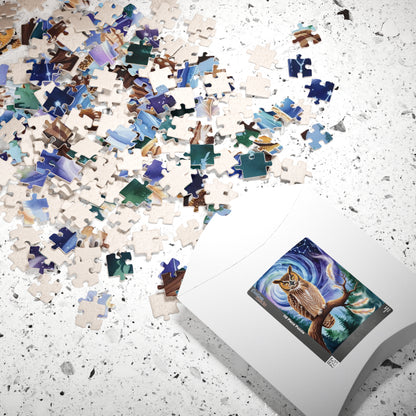 Jigsaw Puzzle, Great Horned Owl Constellation Scene, 110-1014 Pieces, Mystical Forest Nature Gift, Relaxing Hobby, Mindfulness Activity, Puzzle The Puzzle Chest