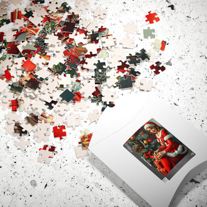 Festive Holiday Jigsaw Puzzle for Adult, Mrs. Claus Design, Vintage Christmas Art, Puzzle Lover Gift for Family, Cozy Night, Mental Exercise Puzzle The Puzzle Chest