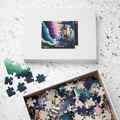 Northern Lights Landscape Puzzle, Aurora Borealis Snowy Cabin Watercolor Jigsaw Game, Hobby, Puzzle Lover Gift, Frameable Art, Relaxation Puzzle The Puzzle Chest
