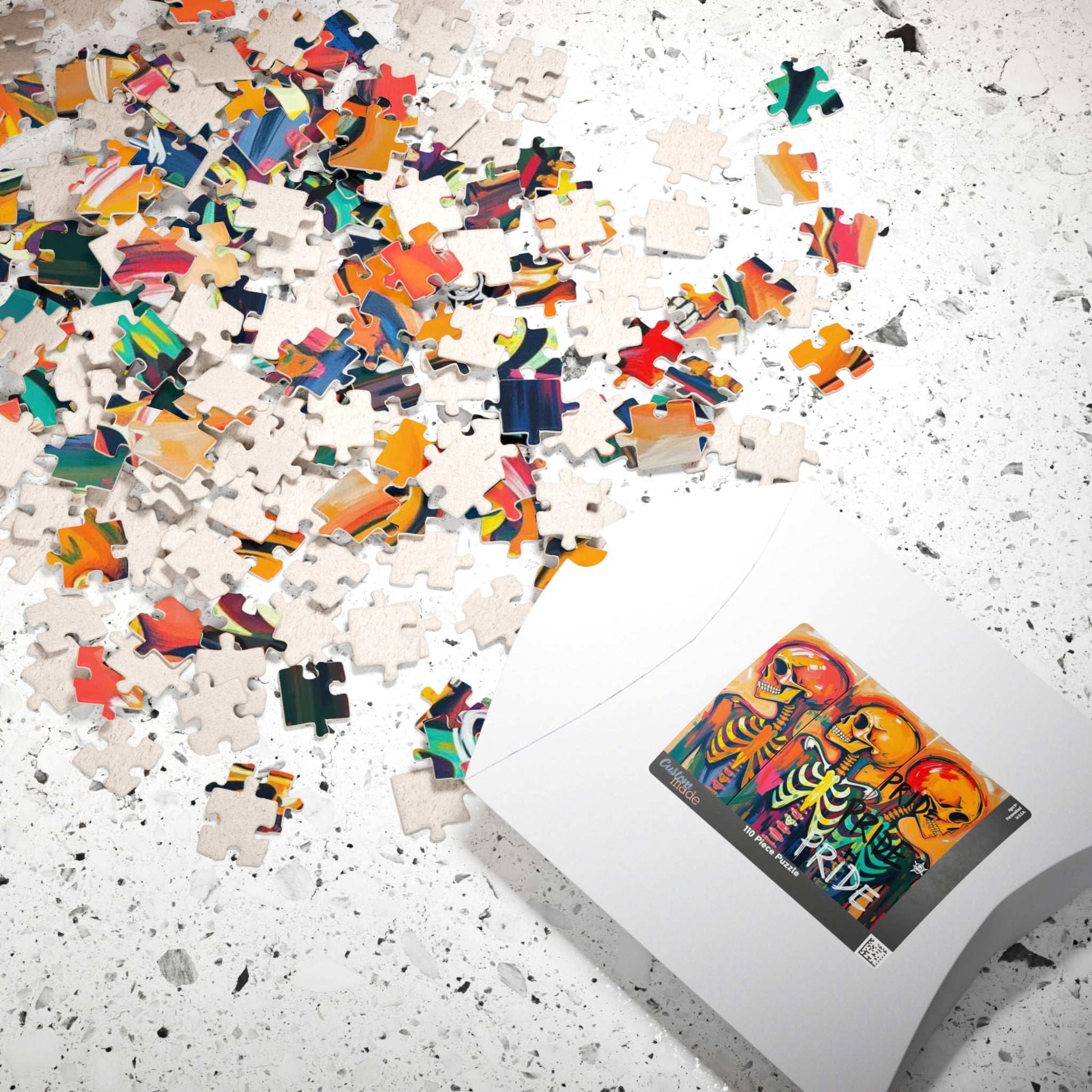 Pride Skeleton Puzzle, Colorful Puzzle for Group Fun, LGBTQ+ Gift for Birthday Holiday Pride Month, Creative Family Activity, Halloween Puzzle The Puzzle Chest