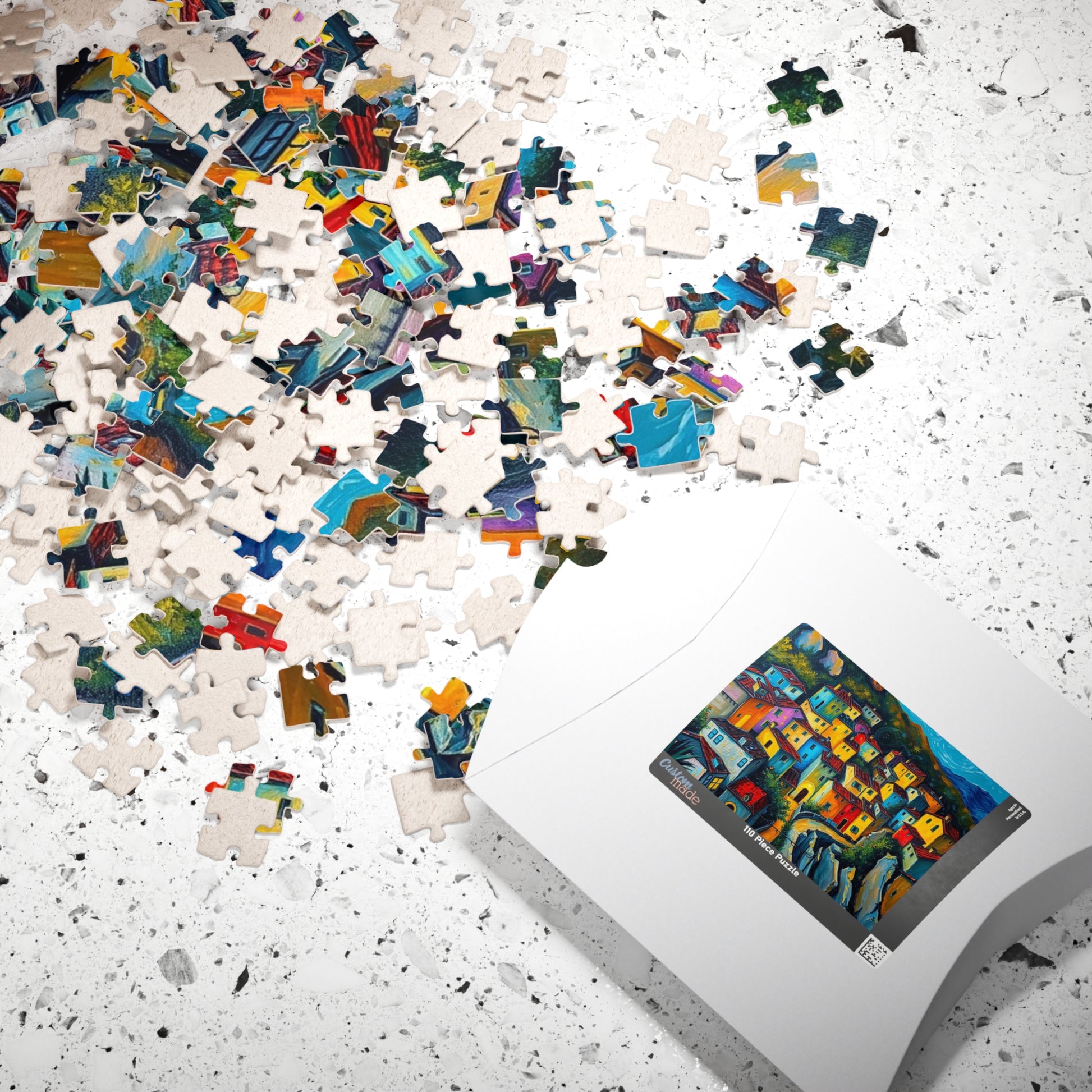 Colorful Village Art Puzzle - 110, 252, 520, 1014-piece | Perfect for Family Game Night, Gift for Art Lovers, Cozy Entertainment The Puzzle Chest