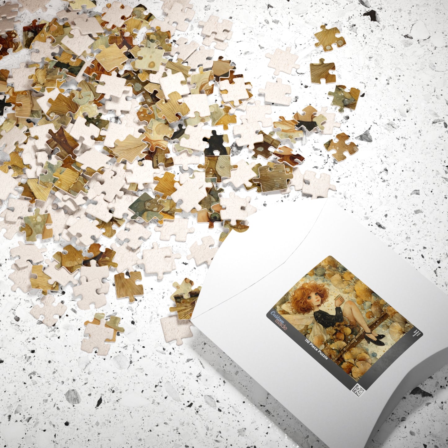 Misty Forest Fairy Jigsaw Puzzle - Enchanted Autumn Fairy Watercolor Woodland Bridge Fantasy Art Puzzle The Puzzle Chest