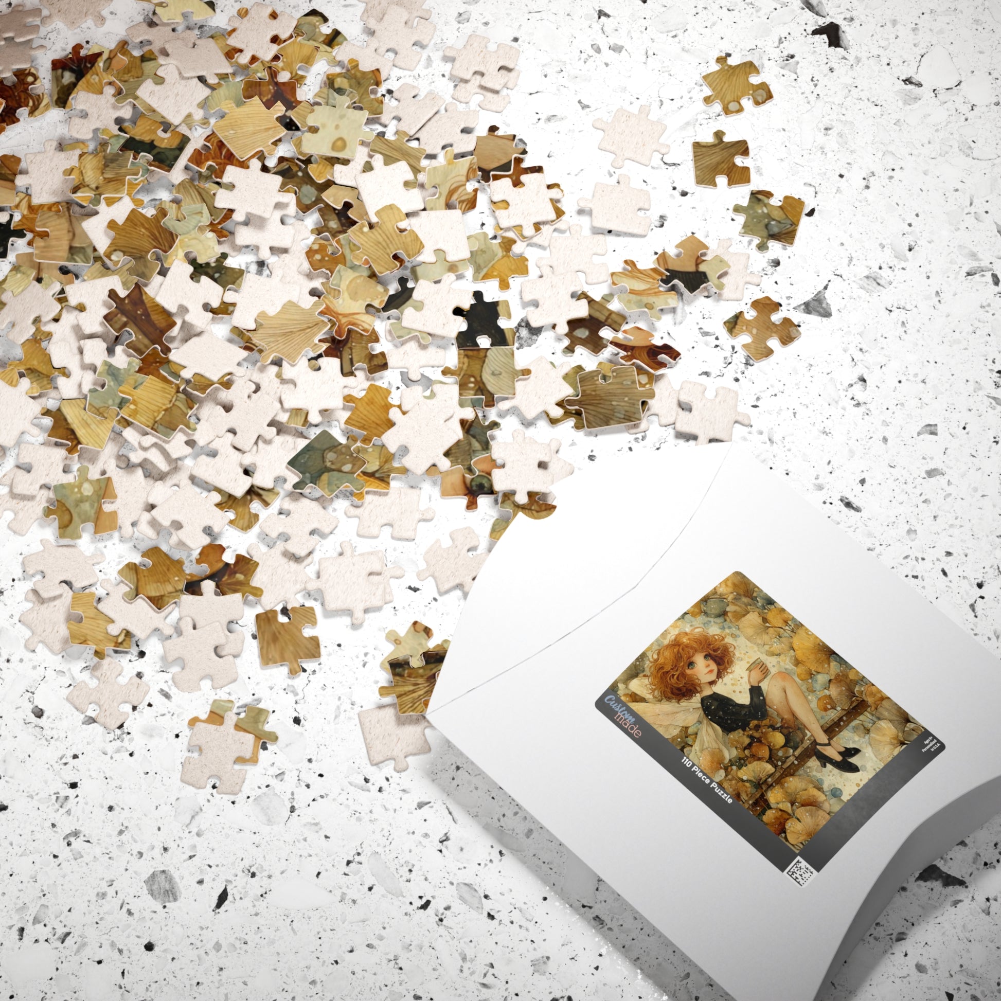 Misty Forest Fairy Jigsaw Puzzle - Enchanted Autumn Fairy Watercolor Woodland Bridge Fantasy Art Puzzle The Puzzle Chest