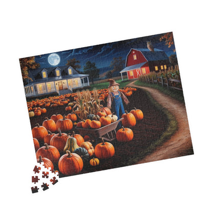 Harvest Pumpkin Scarecrow Puzzle | Fall Decor Puzzle | 110, 252, 520, 1014 Pieces | Family Fun | Autumn Activity, Halloween Puzzle, Puzzle The Puzzle Chest