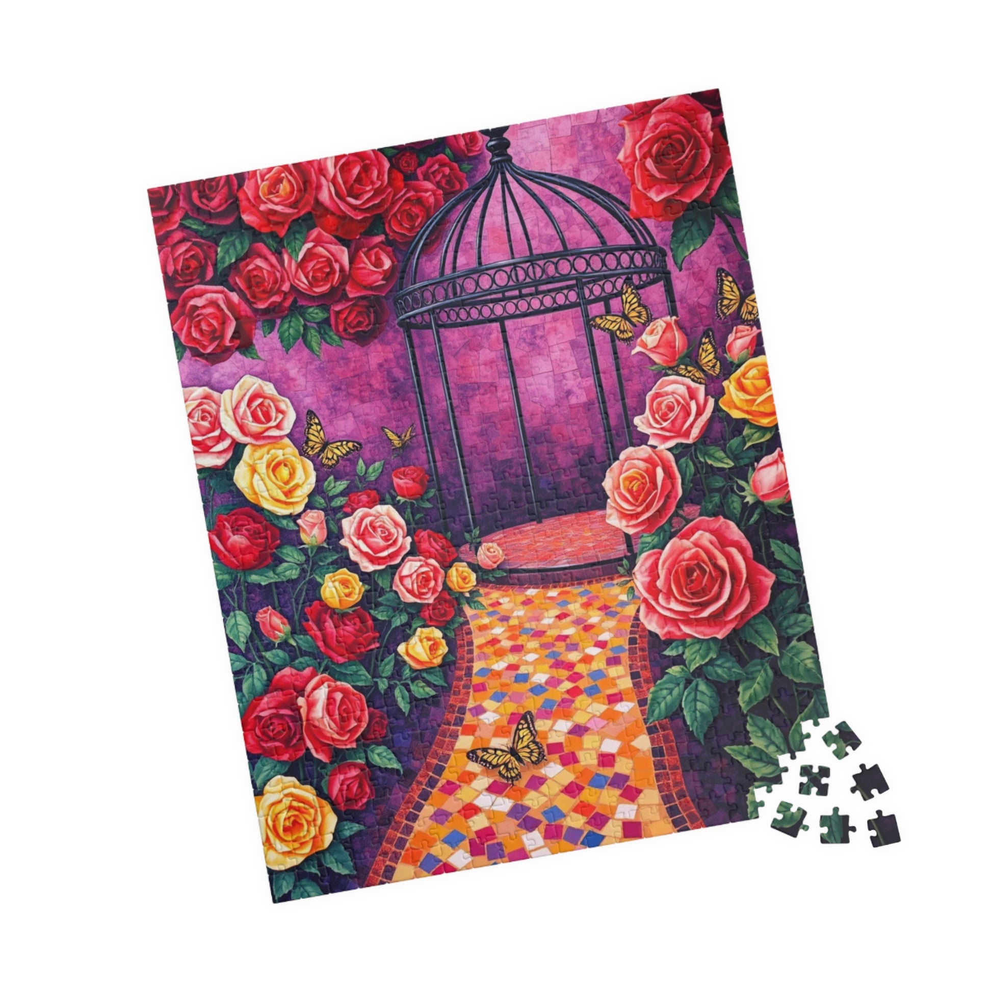 Rose Garden Mosaic Puzzle, 110-1014 Pieces Floral Jigsaw Game for Relaxation, Gift for Flower Lover, Frameable Home Decor, Solo Fun, Mindful Puzzle The Puzzle Chest