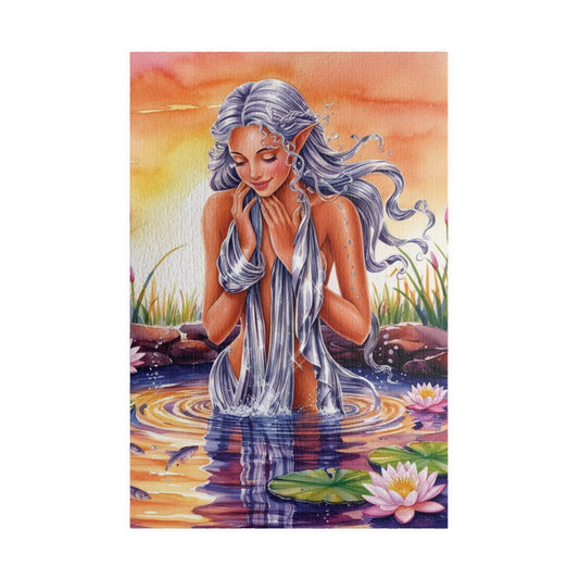 Water Nymph Mythical Jigsaw Puzzle, Fantasy Magical Themed Game, Adult Mindful Challenging Activity, Puzzle Lover Enthusiasts Hobby