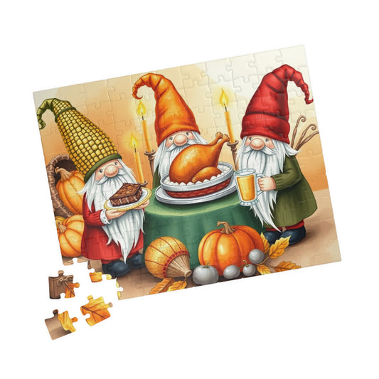 Thanksgiving Feast Gnome Puzzle - Fall Holiday Jigsaw Game Puzzle The Puzzle Chest