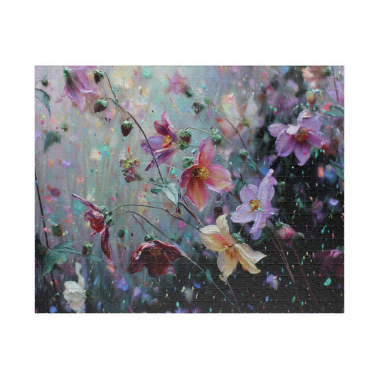 Abstract Wildflower Jigsaw Puzzle - Ethereal Garden in Motion