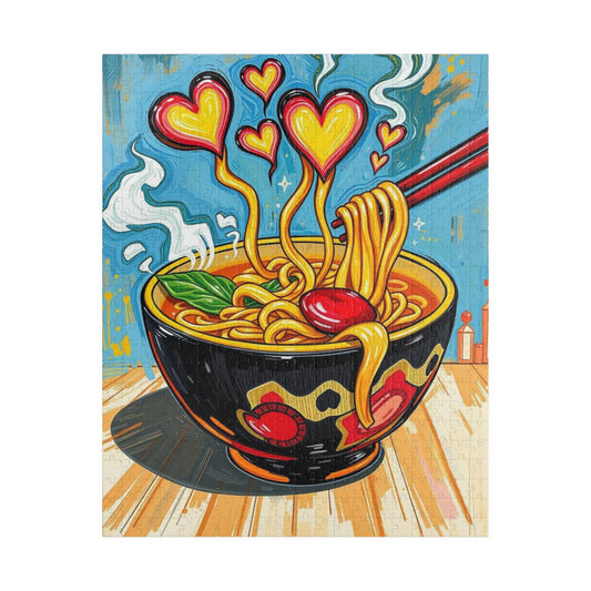 Heartfelt Noodle Puzzle, 110-1014 Piece Pop Art Jigsaw Puzzle for Fun Family Game, Cozy Night In, Unique Gift Idea for Holiday Birthday 520 pcs (Vertical) Puzzle The Puzzle Chest