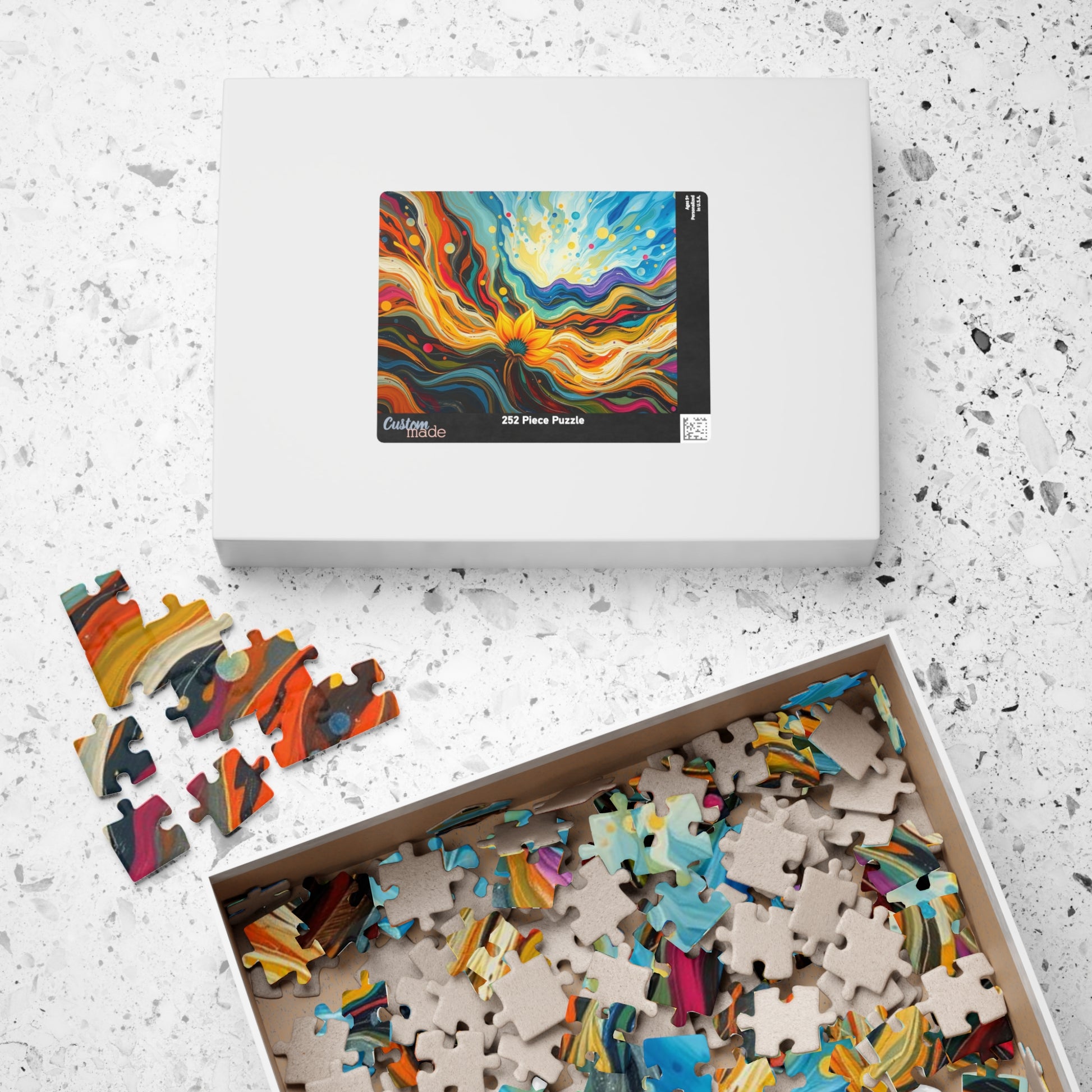 Colorful Abstract Landscape Puzzle | Fun Home Entertainment, Gift for Puzzle Lovers, Family Game Night, Mindfulness Brain Teaser Puzzle The Puzzle Chest