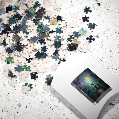 Gothic Garden Maze Puzzle, Mystical Scene with Glowing Orbs Crows and Fog, Magical Dark Art Jigsaw Game, Gift for Gothic-Themed Enthusiast Puzzle The Puzzle Chest