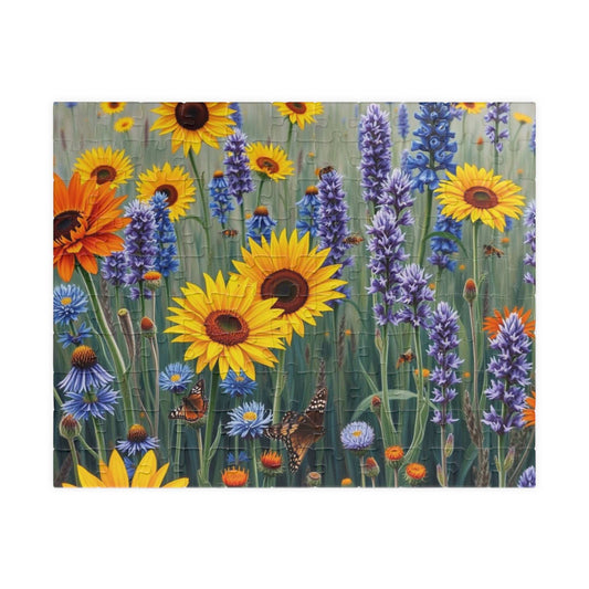 Sunflower and Lavender Puzzle, Floral Jigsaw Game for Adults, Flower Botanical Gift for Nature Lover, Family Activity, Mindful Fun, Relief 110 pcs (Horizontal) Puzzle The Puzzle Chest