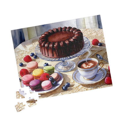 Dessert Puzzle, Chocolate Cake Food Culinary Art, Foodie Jigsaw Game Fun Family Night Entertainment, Kitchen Home Decor, Hobby Puzzle The Puzzle Chest