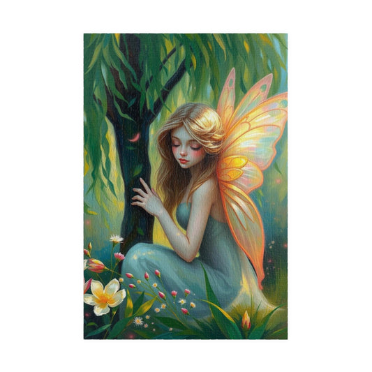 Fairy Under the Willow Jigsaw Puzzle - Enchanting Spring Garden Scene, Perfect for Adult Puzzle Lover, Gift for Friends, Family or Solo Fun
