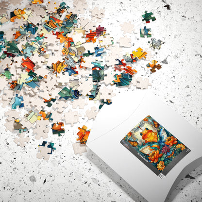 Colorful Frog and Lotus Illustration Puzzle | 110/252/520/1014 Piece Animal Jigsaw Puzzle The Puzzle Chest