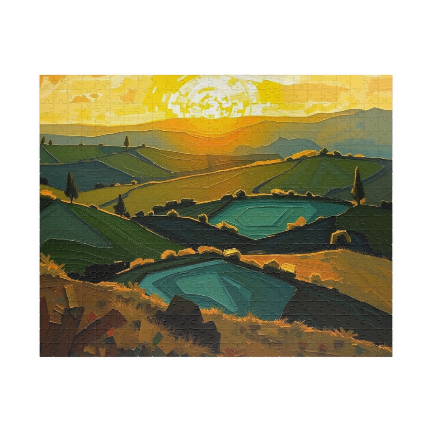 Scenic Abstract Landscape Puzzle, Colorful Nature Art Puzzle for Adults 520 pcs (Horizontal) Puzzle The Puzzle Chest