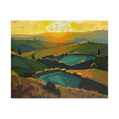 Scenic Abstract Landscape Puzzle, Colorful Nature Art Puzzle for Adults 520 pcs (Horizontal) Puzzle The Puzzle Chest