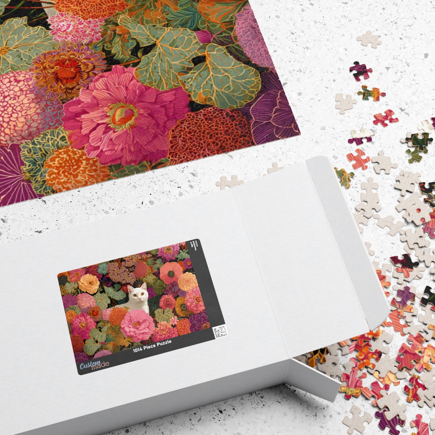 Cat Among the Flowers – Garden Cat Jigsaw Puzzle, Animal Theme Fauvist Flower Art Puzzle Puzzle The Puzzle Chest