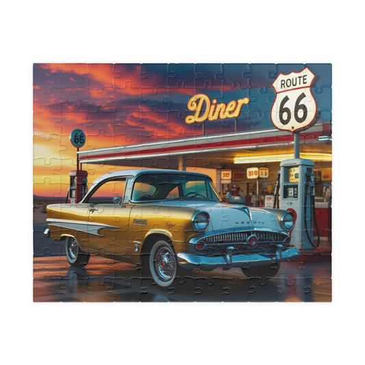 Vintage Car Puzzle - Classic 1959 DeSoto Adventurer, Nostalgic Auto Scene, Gift for Road Trip Lovers, Family Game Night, Travel Memories 110 pcs (Horizontal) Puzzle The Puzzle Chest